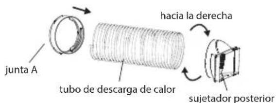 SHARP ULY12EAW - Instale el tubo de descarga de calor - 1