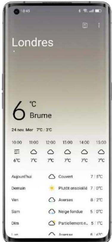 OPPO Find X5 Pro - Consulter la météo et les prévisions actuelles - 1