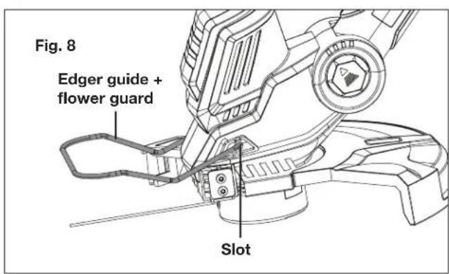 Sun Joe 24VST14 - Fitting the Edger Guide + Flower Guard - 2