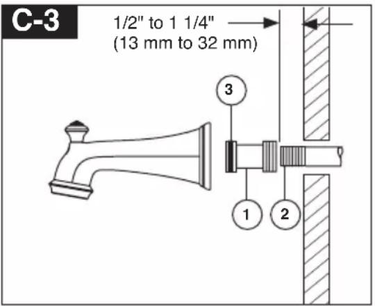 DELTA T14038 - FOR TUB SPOUT INSTALLATION: - 3