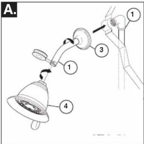 DELTA T14038 - Installation de la pomme de douche et du bec de baignoire - 1