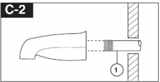DELTA T14038 - FOR TUB SPOUT INSTALLATION: - 2