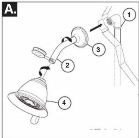 DELTA T14038 - Instalacion de la Cabeza de la Regadera y el Surtidor de la Bañera - 1