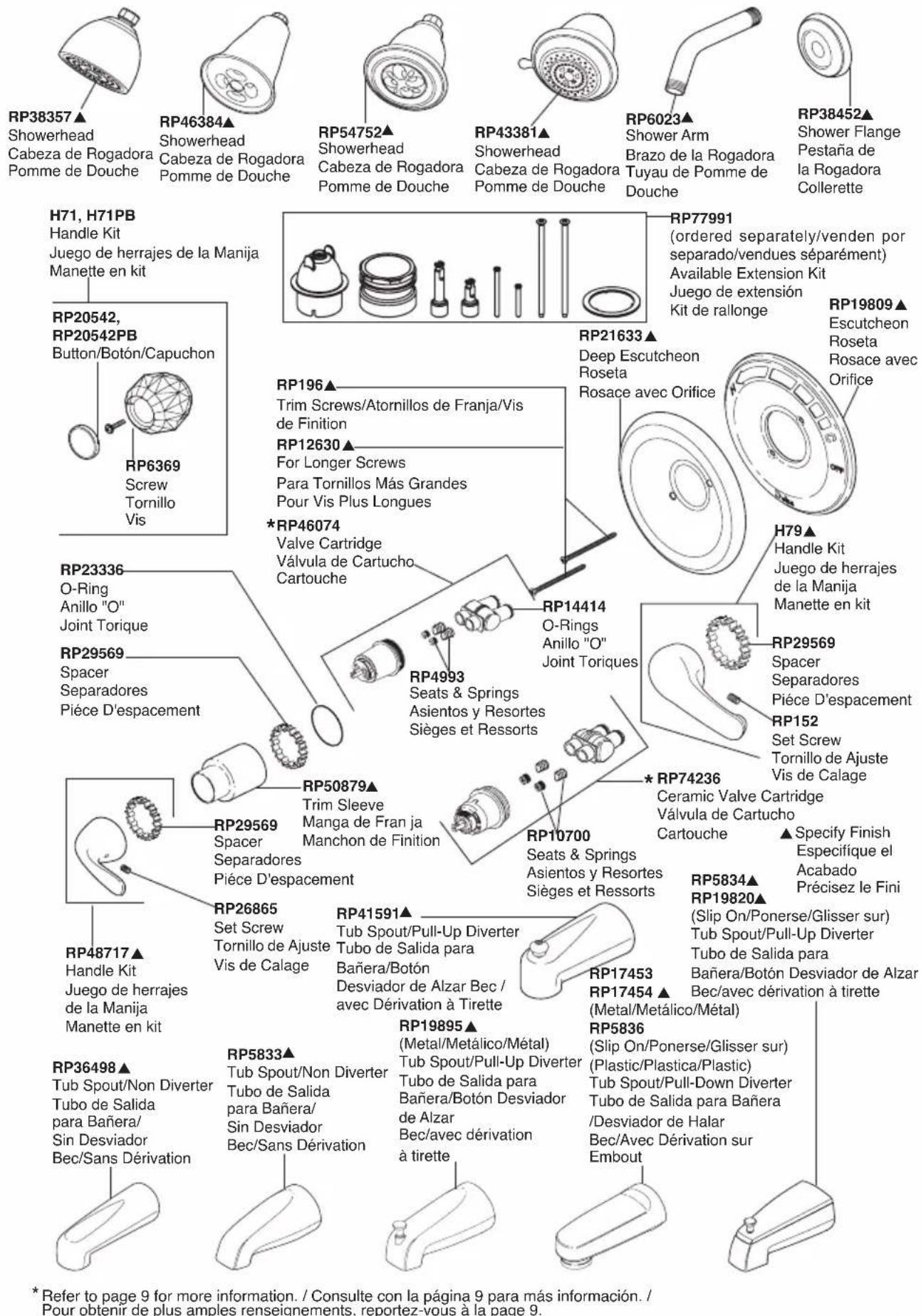 DELTA T14038 - T13020, T13022, T13120, T13122, T13220, T13220-H2O, T13222, T13220-SHCCER, T13420-SHCCER, T13420, T13420-H2O&amp; T13422 Models / Modelos / Modèles - 1