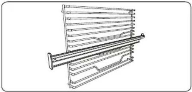 SHARP KA75L64BNHEU - La grille métallique avec un rail télescopique à demi-extension - 1