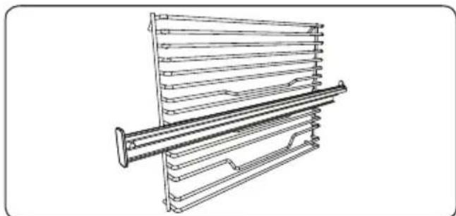 SHARP KA75L64BNHEU - Grilaj metallic cu şină semitelescopică Easyfix - 1