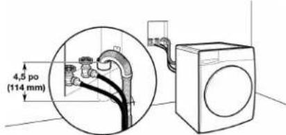 WHIRLPOOL WFW5605MC - Système de vidange avec tuyau de rejet à l'égout mural - 1