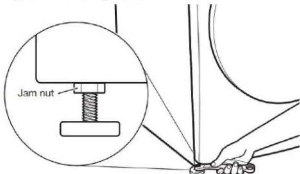WHIRLPOOL WFW5605MC - Tighten leveling feet - 1