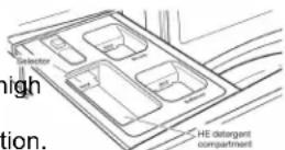 WHIRLPOOL WFW5605MC - Adding HE detergent to single-load dispenser: - 1