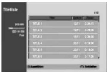 LG DR4810SVL - Verwenden der Titelliste Video - 1