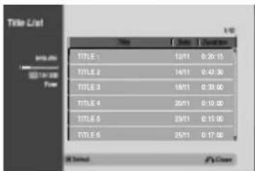LG DR4810SVL - Using the Title List Video - 1