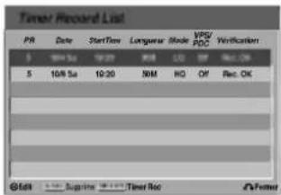 LG DR4810SVL - Vérification de l'information sur l'enregistrement programme - 1
