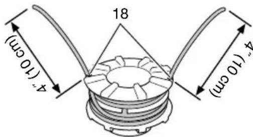 HiKOKI TCG 23ECP - Sustitución de la linea de nylon - 3