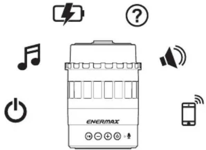 ENERMAX Pharoslite EAS05 - Pharoslite 7-IN-1 LED BLUETOOTH SPEAKER - 1