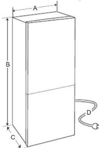 LG GBB72MCVBN - Dimensioni e distance - 1