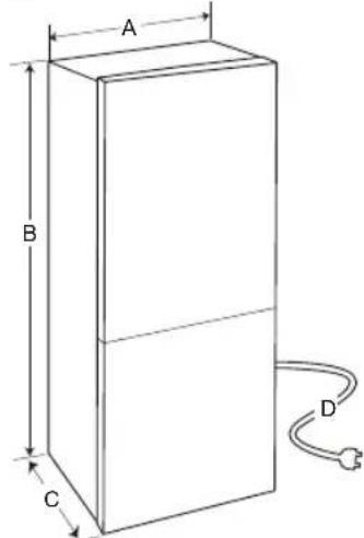 LG GBB72MCVBN - Dimensioner och marginaler - 1