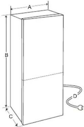 LG GBB72MCVBN - Dimensjoner og klaring - 1