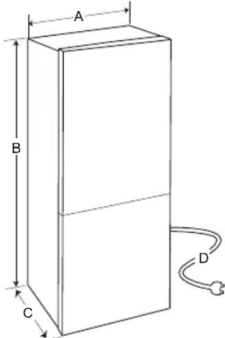 LG GBB72MCVBN - Dimenzije in razdalje - 1