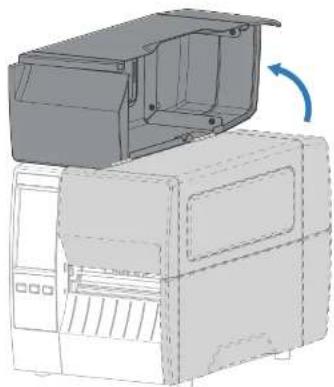 ZEBRA ZT231 - Ouvrez le capot d'accès aux supports - 1