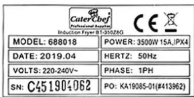 CaterChef 921530 - TYPEPLAATJE - 1