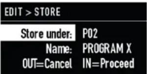 Studiologic SL Mixface - Store Current Program (mémoriser le programme actuel) - 1