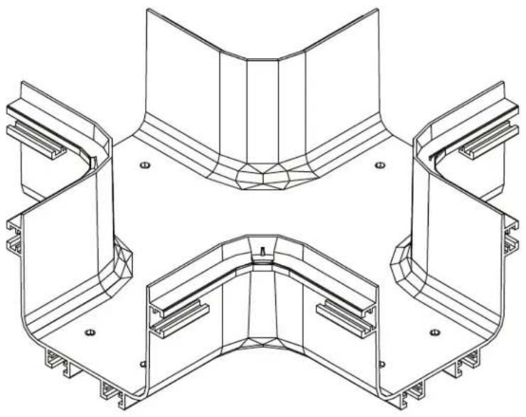Tripp Lite SmartRack SRFC10JUNT4 - Raccord à 4 voies pour système d'acheminement de fibres - 1