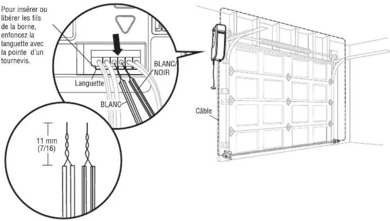 LIFT-MASTER 8500WMC - CABLEZ LES CAPTEURS D'INVERSION DE SECURITE - 1