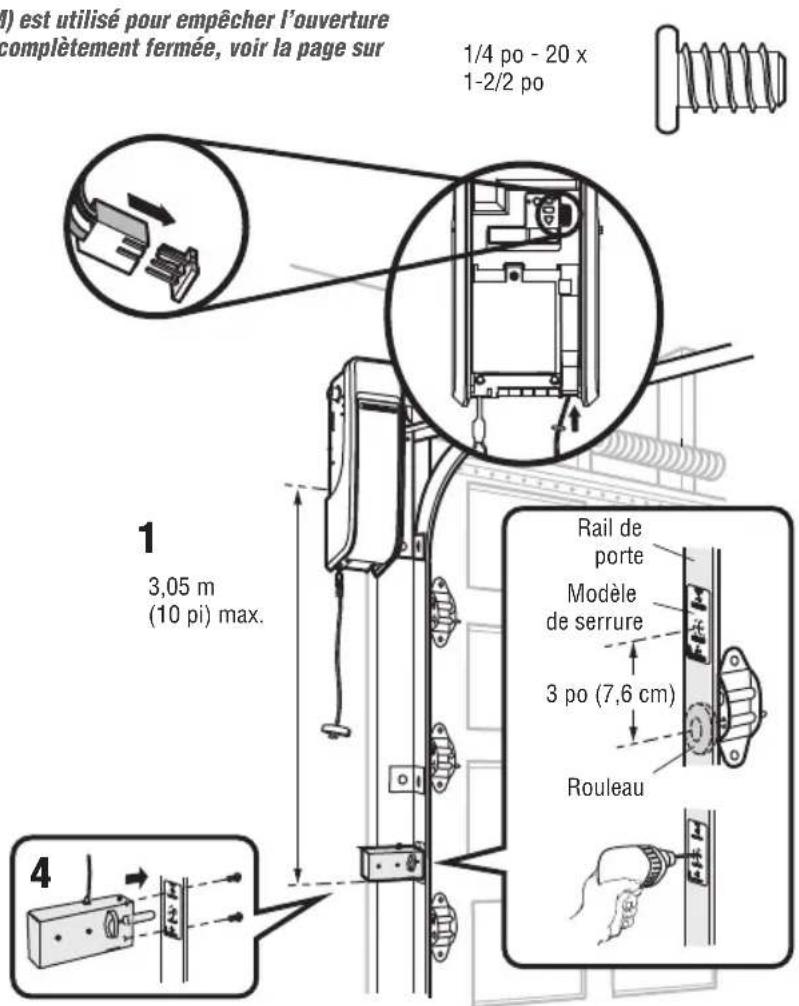 LIFT-MASTER 8500WMC - Installer le verrou automatique de porte - 1