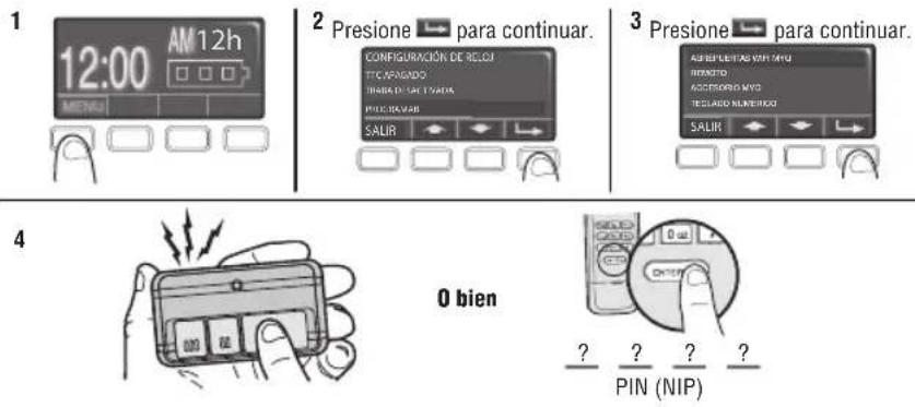 LIFT-MASTER 8500WMC - PARA ANADIR, REPROGRAMAR O CAMBIAR UN PIN DE CONTROL REMOTO 893MAX/877LM DE ENTRADA SIN LLAVE UTILIZANDO EL CONTROL DE LA PUERTA - 1