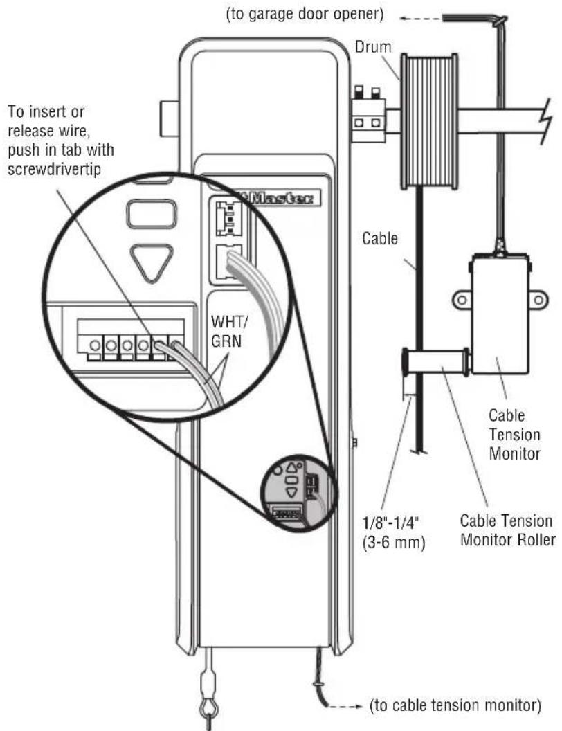 LIFT-MASTER 8500WMC - Attach the Cable Tension Monitor (Required) - 1