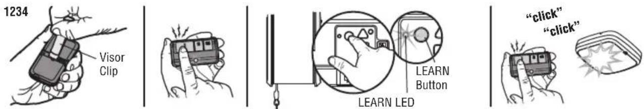 LIFT-MASTER 8500WMC - PROGRAM A 893MAX REMOTE CONTROL USING THE LEARN BUTTON ON THE GARAGE DOOR OPENER - 1
