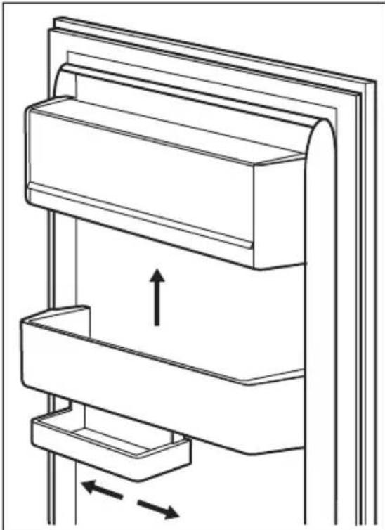 Küppersbusch FK2500.0i - Positioning the door shelves - 2