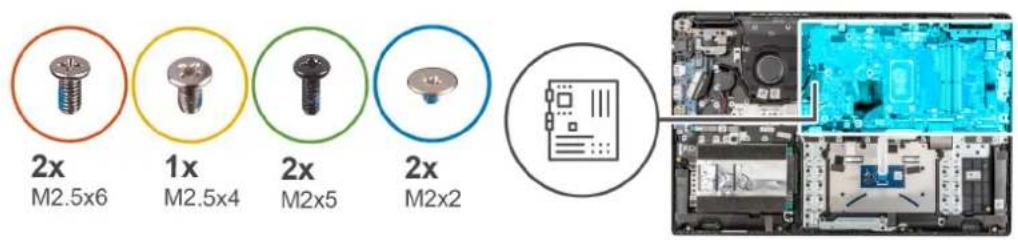 DELL Latitude 3520 - Figure 4. Connecteurs de la carte système - 1