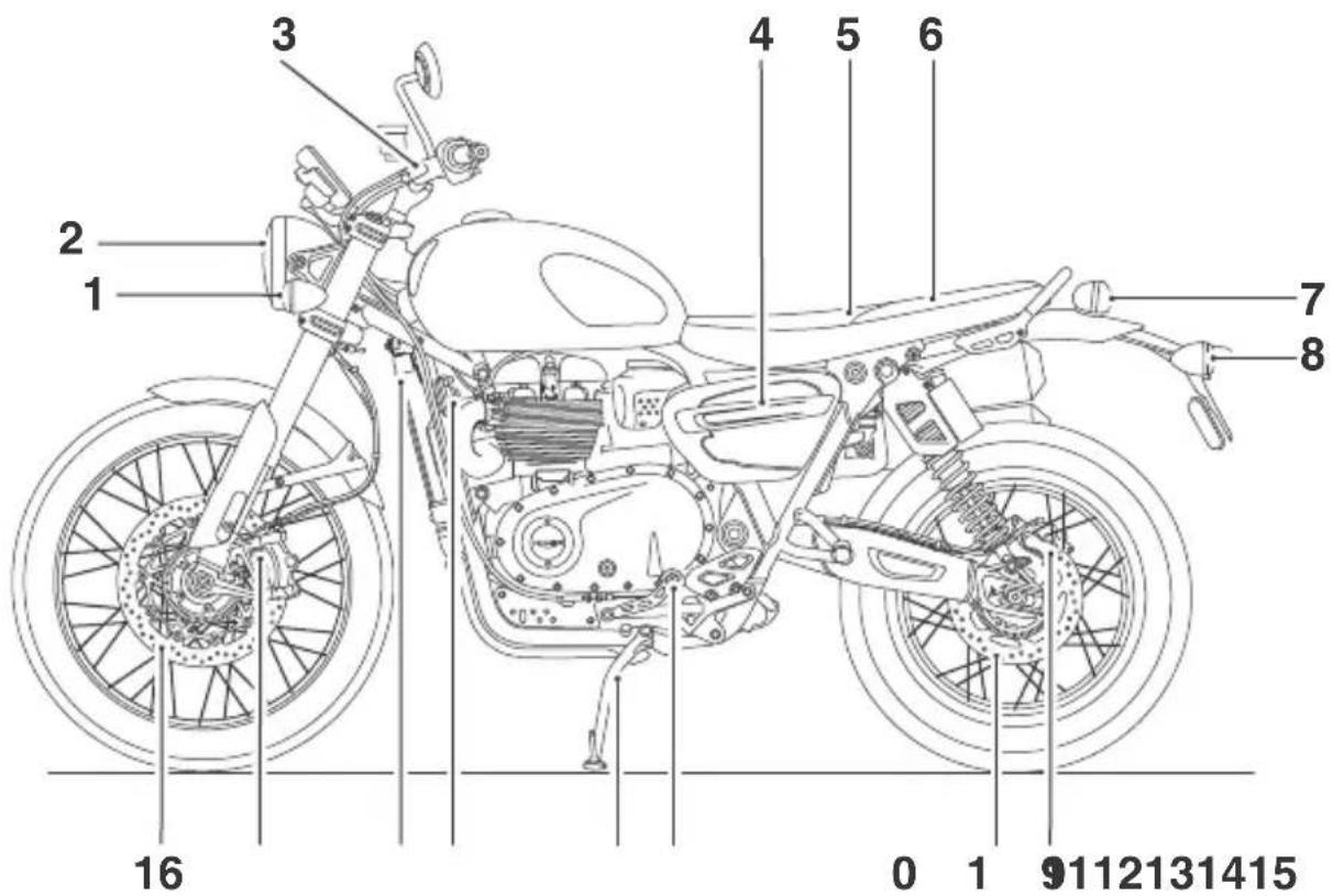 TRIUMPH Scrambler 1200 XC (2019) - Identification des pieces - 1