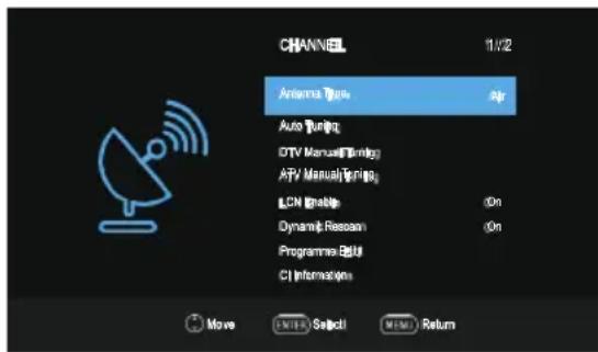 OK ODL 32850HCTB - Channel Menu - 1