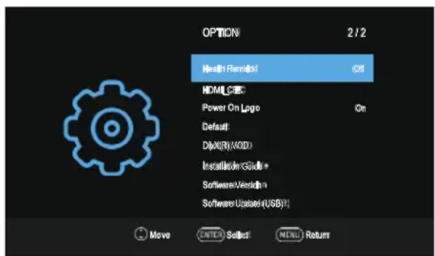 OK ODL 32850HCTB - Option Menu - 2
