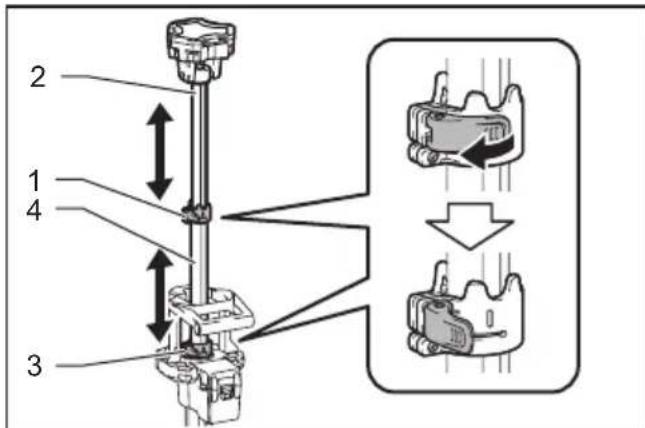 MAKITA DML813 - Adjusting the height of the light head - 1