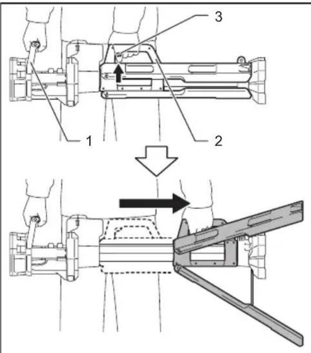 MAKITA DML813 - Spreading / folding the tripod legs - 1