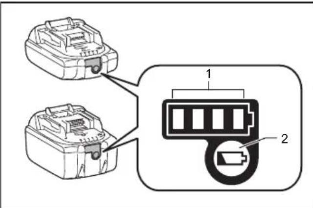 MAKITA DML813 - Indicação da capacidade restante das baterias - 1