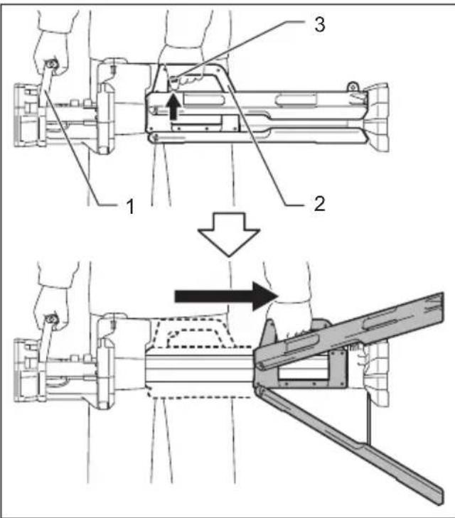 MAKITA DML813 - Écartement et repliage des pieds du trépied - 1