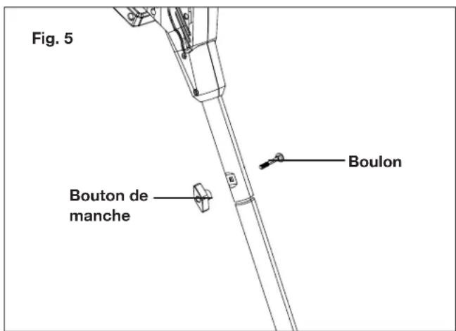 Snow Joe 24VSS13CT - Raccordement des éléments du manche - 2