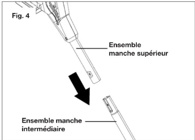Snow Joe 24VSS13CT - Raccordement des éléments du manche - 1