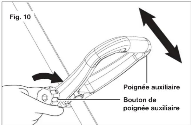 Snow Joe 24VSS13CT - Réglage de la poignée auxiliaire - 1