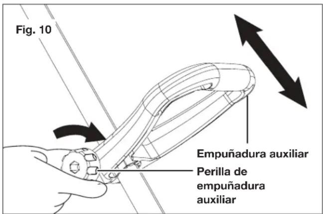 Snow Joe 24VSS13CT - Colocación de la empuñadura auxiliar. - 1