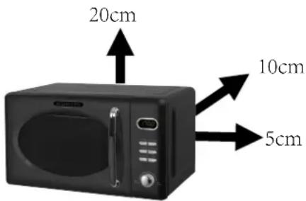 Wolkenstein WMW720 LB - Distances minimales pour ventiler convenablement l'appareil. - 1