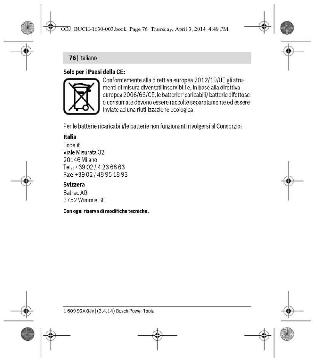 BOSCH Quigo II - Smaltimento - 2