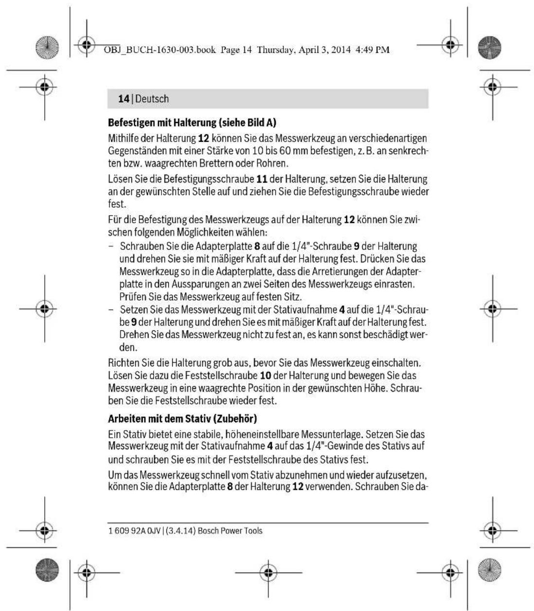 BOSCH Quigo II - Arbeitshinweise - 2