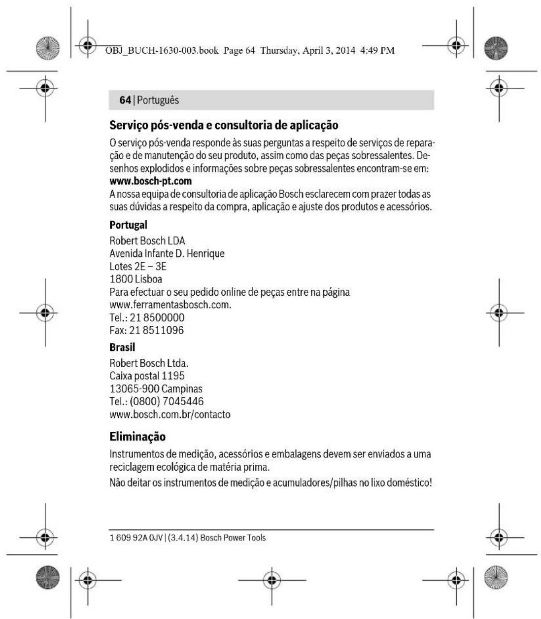 BOSCH Quigo II - Manutenção e limpeza - 9