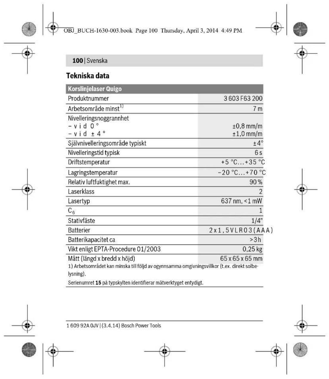 BOSCH Quigo II - Ändamälsenlig användning - 9