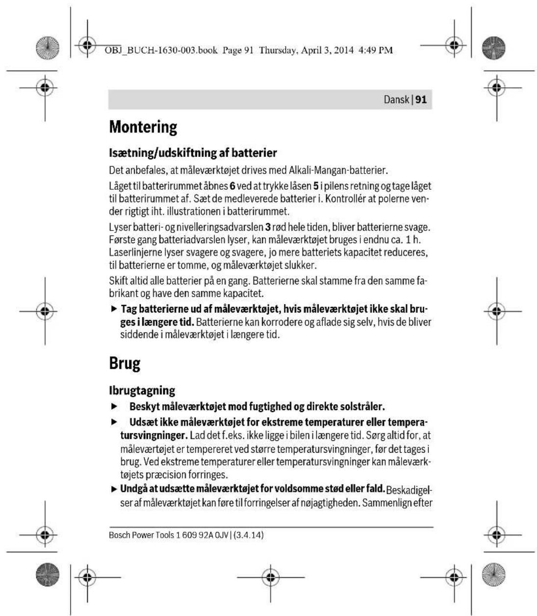 BOSCH Quigo II - Sikkerhedsinstrukser - 16